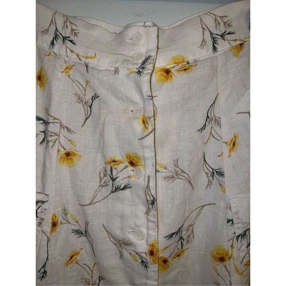 Women’s Linen Blend Sunflowers/Daisy summer midi skirt 6 - Picture 5 of 9